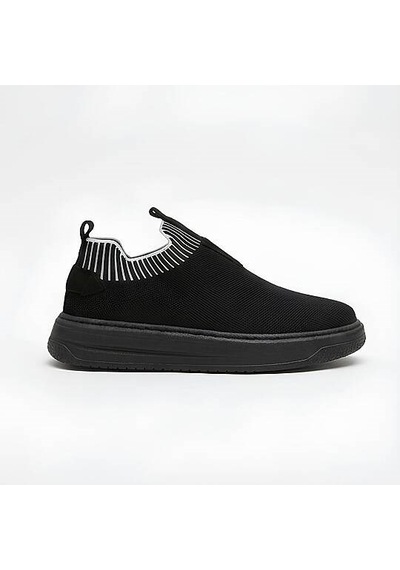 Daytex 1110 Erkek Slip-on - Full Triko Örgü Sneaker Siyah
