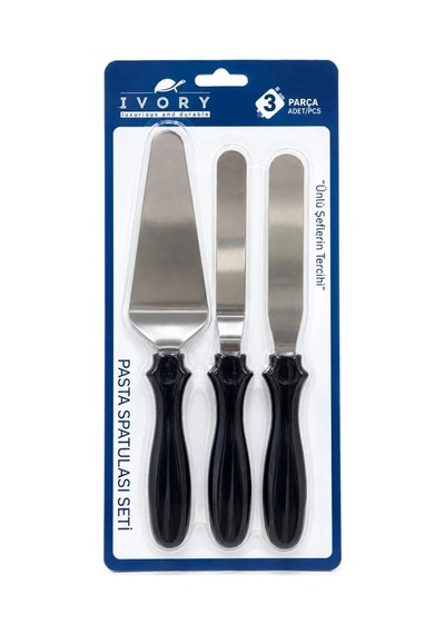 3 Parça Pasta Spatulası Krem