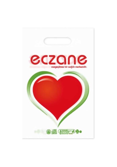 Elgeçme Eczane Poşeti No 2 26X38 Cm Tasarım 1 - 100 Adet