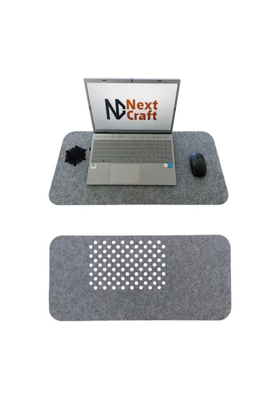 Çalışma Masası Düzenleyici Keçe Bilgisayar Mouse Pedi Masa Üstü Düzenleyici Mat 70x32 Cm Gri Açık
