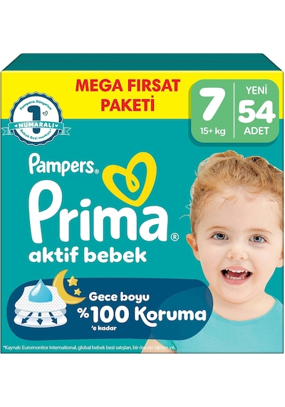Aktif Bebek Mega Fırsat Paketi 7 Beden 54 Adet