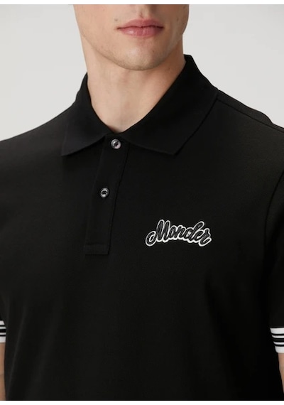 Moncler Siyah Polo Yaka T-shirt Siyah