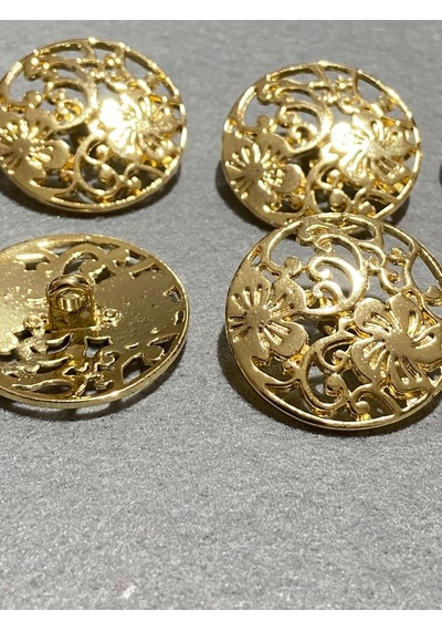 Kaban Ceket Düğmesi Dantel Desenli Özel Kaplama Gold 6 Lı Set 527