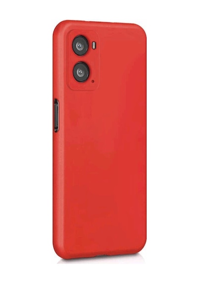 Oppo A96 Kılıf Kamera Korumalı Silikon Rubber Arka Kapak Kırmızı
