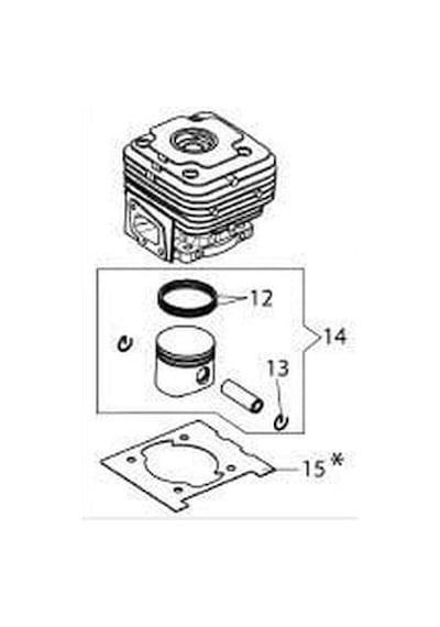 Emak 61330204 Silindir + Piston Seti 40mm Sparta441, Bcf420
