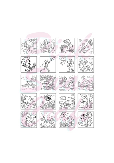 Spring İlkbahar Bold And Easy 20 X 20 Cm Büyük Boyama Kitabı