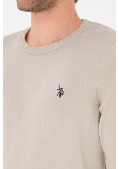 U.S. Polo Assn.  Erkek Slim Fit Bisiklet Yaka Taş Basic Kazak 50313713-VR049