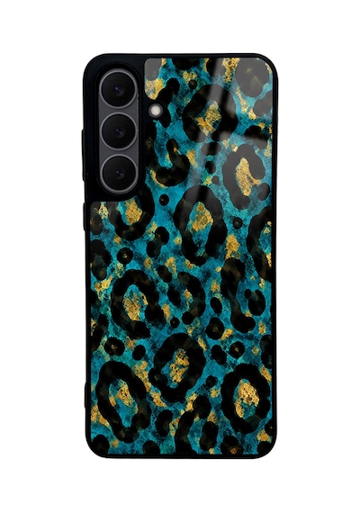 Samsung Uyumlu  S25 Fe Blue Leopar Tasarımlı Glossy Telefon Kılıfı Mavi