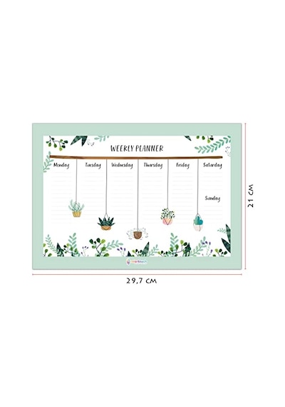 Planlayıcı Set - Haftalık Günlük Planlayıcı - 50 Sayfa Tarihsiz Alışveriş Iş Listesi Görev Yapılacaklar Ça Genel