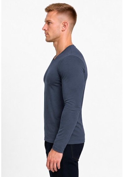 Axxel Erkek Füme Pamuklu Likralı Süprem Uzun Kollu T-shirt-d236