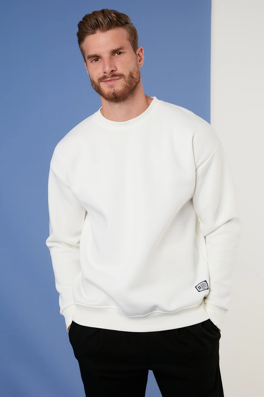 Buratti Regular Fit Bisiklet Yaka Şardonlu 2'Li Paket Erkek Sweat 5905255S2 Açık Gri-Ekru