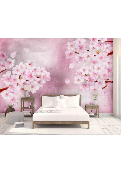 Pembe Romantik Çiçekler Duvar Kağıdı