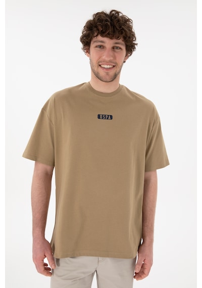 U.S. Polo Assn. Erkek Oversize Fit Bisiklet Yaka Haki Tişört 50305923-VR027