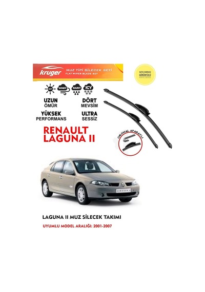 Laguna 2 Silecek Silgi Silgeç Silgeç Silgi Takımı 16 Araca Özel Aparat 2001-2007