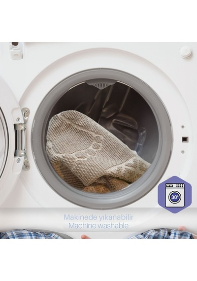 Soffy Kahve & Kahve 2 Adet 50x70 Cm Banyo Paspası %100 Doğal Pamuk Ayak Paspası Ayak Havlusu Kahve