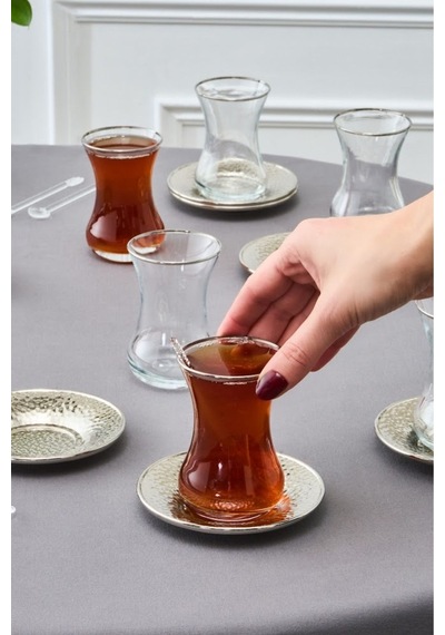Karaca  Ada 6 Kişilik 18 Parça Çay Seti Platin