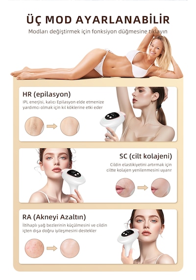 Yues Ipl Buz Başlıklı Lazer Epilasyon 9 Modlu Epilasyon Cihazı