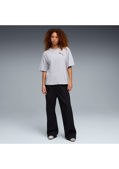 Puma Graphıc Bubble Kadın Geniş Kesim Tişört 634590 82 Gri