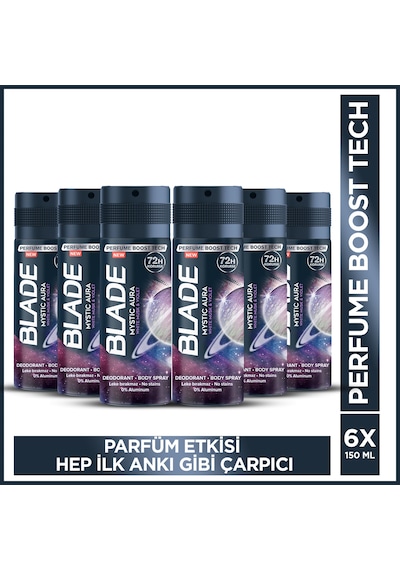 Blade Mystic Aura Erkek Sprey Deodorant 6 x 150 ML
