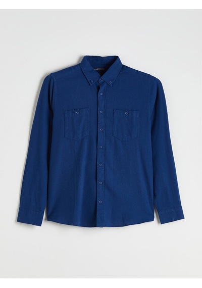 Lcwaıkıkı Classic Lacivert Regular Fit Uzun Kollu Gabardin Erkek Gömlek
