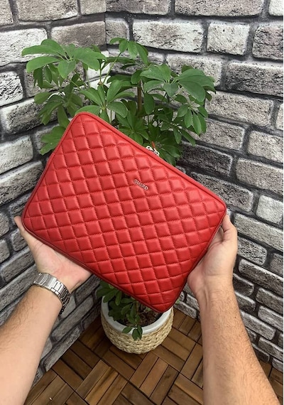 Guard 1852 Kuzu Derisi Kırmızı Apple iPad Uyumlu  Kılıfı