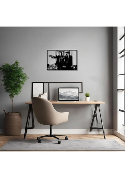 Lazer Kesim Metal Duvar Dekoru Pulp Fiction 1 Metal Duvar Tablosu Pop Art
