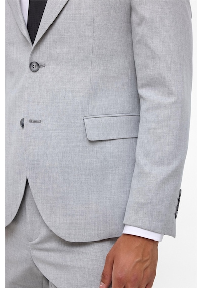 Süvari Gri Slim Fit Desenli Sivri Yaka 6 Drop Klasik Takım Elbise