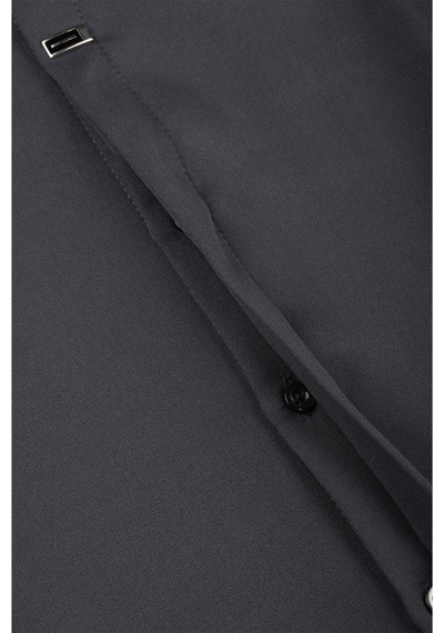 Deepsea Füme Slim Fit Likralı Kolay Ütülenebilir Gizli Düğmeli Erkek Gömlek 2602614
