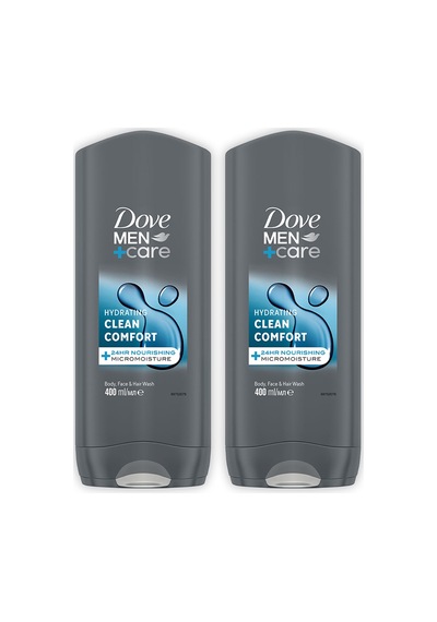 Dove Men +care Duş Jeli Body, Face&hair Clean Comfort 400 Ml X2
