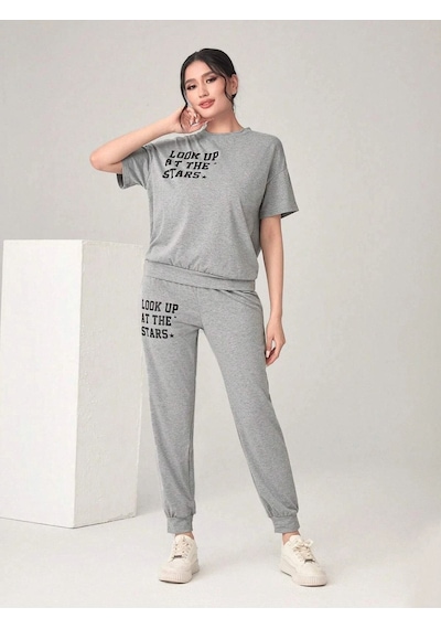 The Stars Ribana 2li T-shirt Eşofman Altı Jogger Gri Alt Üst Eşofman Takım Oversize Bisiklet Yaka Gri The Stars Ribana 2li T-shirt Eşofman Altı Jogger Gri Alt Üst Eşofman Takım Oversize Bisiklet Yaka Gri