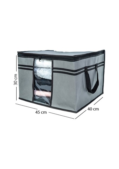 4 Adet - Pencereli Kazak Havlu Hurcu 45 X 40 X 30 Cm Ekicihome0002 Polipropilen 45 X 40 Gri Diğer