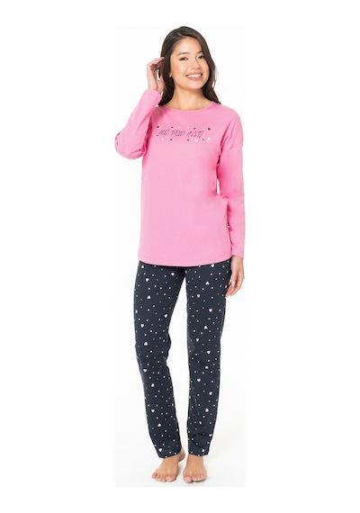 U.S. Polo Assn. Kadın Pamuklu Lisanslı Pijama Takımı 20140 Fuşya