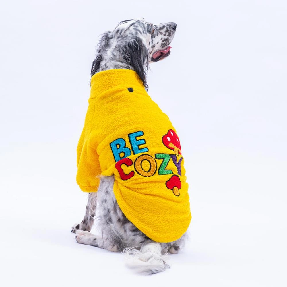 Sarı Porto Cozy Urban Moods Peluş Orta Büyük Irklar Köpek Kıyafeti Köpek Sweati