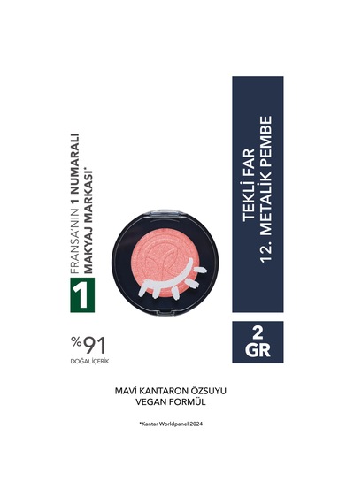 Yves Rocher Tekli Far-12. Metalik Pembe-2g-51793 12 Metalik Pembe