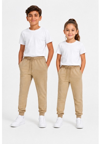 Mavi Boncukk Okul İçin Unisex Çocuk Eşofman Logosuz, Baskısız, Lastikli Bel Ve Paça, Cepli Rahat Günlük Kullanı Bej - Kamel Mavi Boncukk Okul İçin Unisex Çocuk Eşofman Logosuz, Baskısız, Lastikli Bel Ve Paça, Cepli Rahat Günlük Kullanı Bej - Kamel