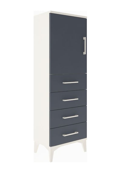 Arges Dolap 2 Raflı 4 Çekmeceli Tek Kapaklı 44x30x134 Aytaşı-antrasit Aytası