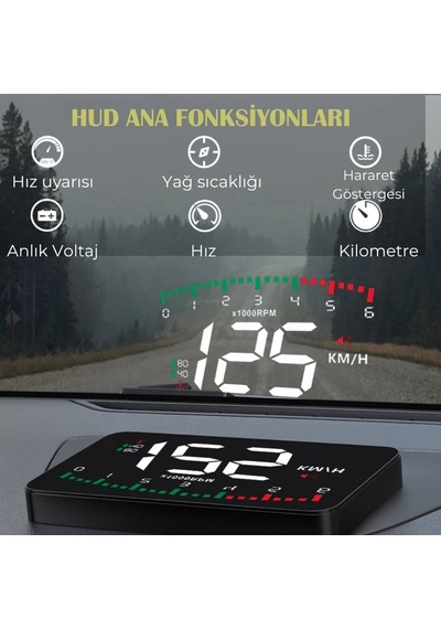 3.5 İnç Hud Head Up Display Obd2 Dijital Araç Hız Göstergesi Ön Cam Projektörü