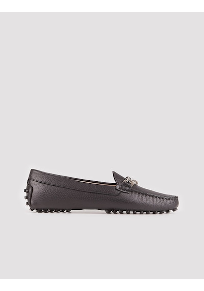 Hakiki Deri Siyah Kadın Loafer - Siyah