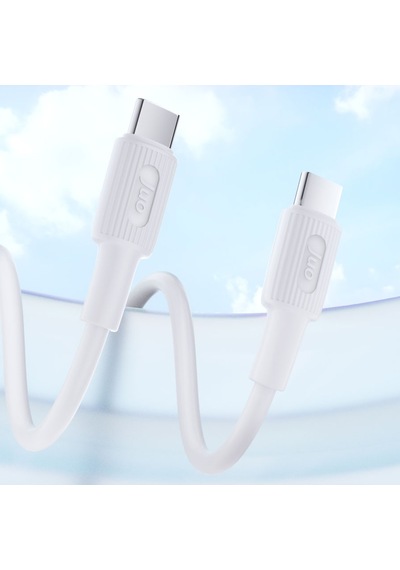 Juo JCBS61 60w Usb Type-c To Type-c Silikon Hızlı Şarj Ve Data Kablosu Beyaz 1 Metre