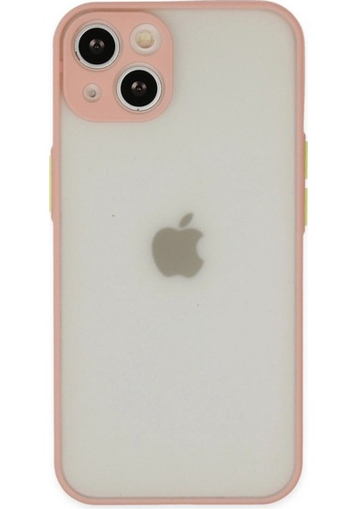 Apple İphone Uyumlu 14 Kılıf Montreal Silikon Kapak - Pembe Çok Renkli