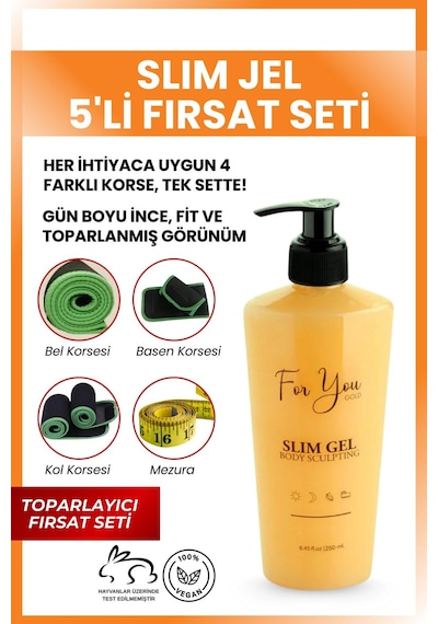 Slim Jel - Sıkılaştırıcı - Toparlayıcı - Çatlak Ve Selülit Bakım Jeli 5'li Set