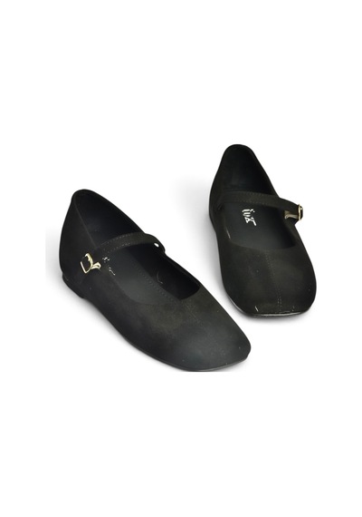 Fox Shoes Z250800002 Siyah Süet Günlük Kadın Ayakkabı