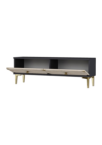 Tsa1297atg Alfa Tv Sehpası Antrasit-traverten-gold 120cm