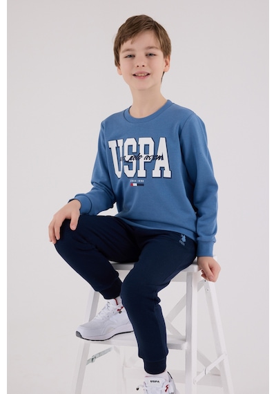 U.S. Polo Assn. Lisanslı Erkek Çocuk Alt Üst 2 Parça Eşofman Takımı Us2205 Mavi