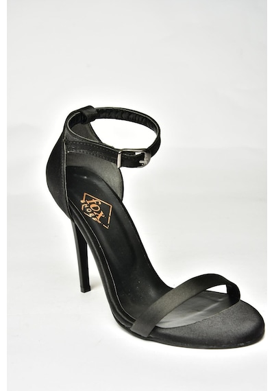 Fox Shoes B922112604 Siyah Kumaş İnce Topuklu Kadın Ayakkabı Siyah