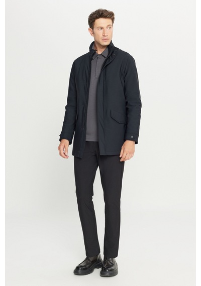Ac&Co / Altınyıldız Classics Erkek Sıyah Standart Fit Normal Kesim Dik Yaka Kapak Cepli Kaban Siyah Ac&Co / Altınyıldız Classics Erkek Sıyah Standart Fit Normal Kesim Dik Yaka Kapak Cepli Kaban Siyah