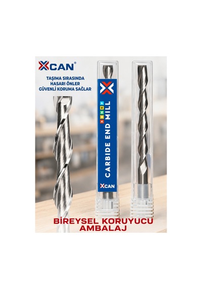 6 Mm Çift Ağızlı Spiral Karbür Freze Ucu 6x12x45 Mm Cnc Ve El Frezesi İçin