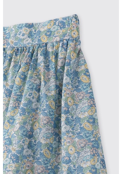 Panço Liberty Kumaş Çiçek Desenli Kız Bebek Etek Mavi 5611GB13005