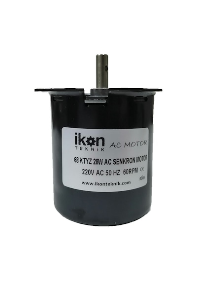 İkon Teknik AC SENKRON MOTOR 68 KTYZ 28 Watt 60 RPM 220 Volt