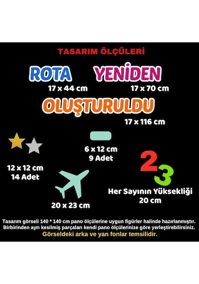 Rota Yeniden Oluştuldu 2-3 Okul Panosu Hazır Kesim Figür Seti Tüm Yaşlar